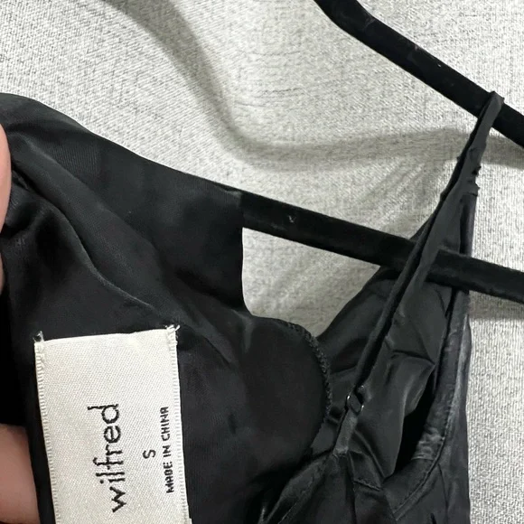 Wilfred Black Satin Spaghetti Strap Mini Dress - Picture 4 of 6